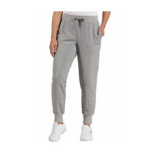 PRE OWNED Fila Women French Terry Jogger Gray Activewear Leggings Sz L $60 9C175
